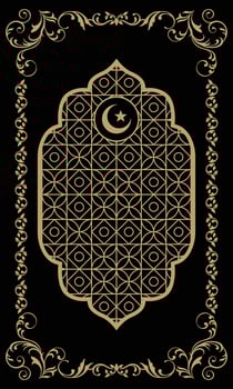 vintage floral window geometric prayer rug vector