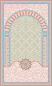 beautiful geometric pattern muslim prayer rug vector