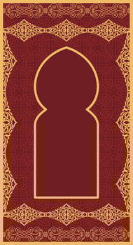 red vintage elegant prayer mat vector