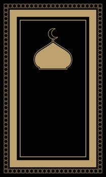 simple black and gold prayer mat vector