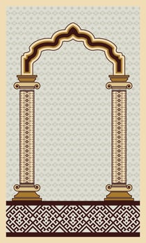 beautiful geometric arabesque window prayer mat vector