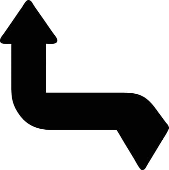 a black arrow pointing down on a white background vector