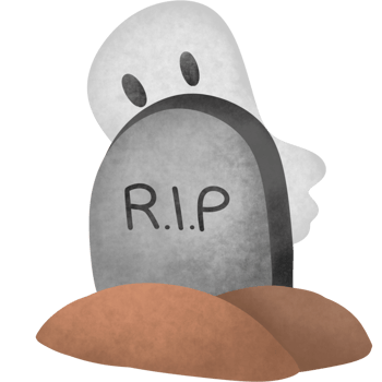 A ghost floating above a grave png