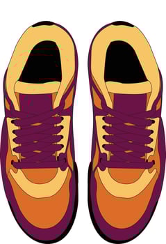 Shoes Sneakers fashion, running shoe illustration, shoe isolated, casual shoes hand-drawn collection full color vector