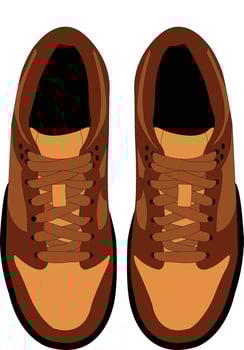 Set off Sneaker shoe, Shoes isolated fullcolor, Shoes Icon Illustration Sneakers Icon Outline vector