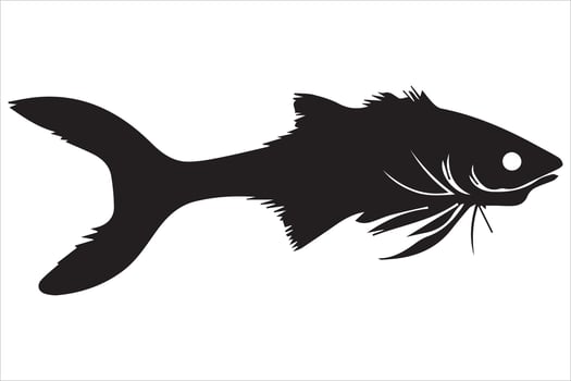 silhouette fish , Fish icon set isolated on white background vector