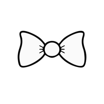 a black and white drawing of a bow tie vector