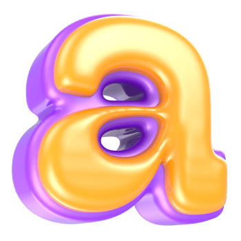 a Letter Yellow And Purple 3D Rendering png