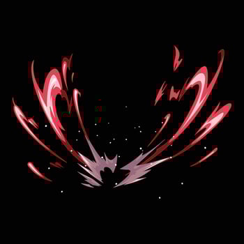 red slash attack cartoon effect vector
