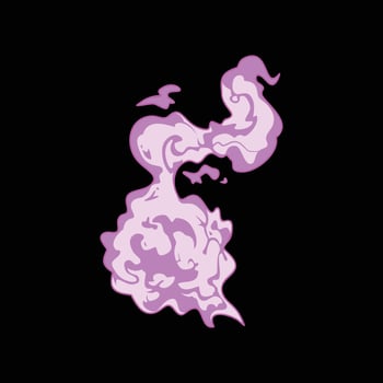 cartoon purple smoke poison illustration vector