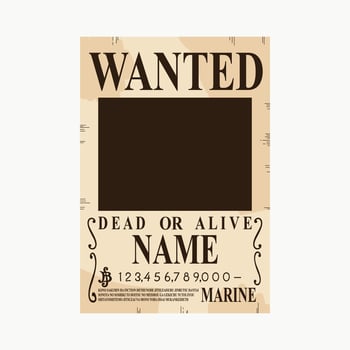 wanted poster anime manga template vector