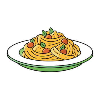 Delicious Italian Pasta Plate vector