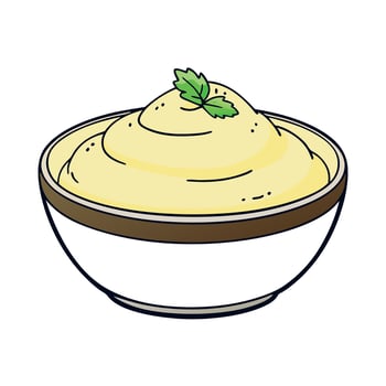Creamy mashed potatoes with fresh herbs vector