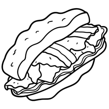 Crunchy bacon Omelet croissant sandwich vector