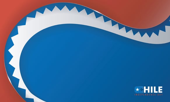 Chile background design with zigzag design in white big shape. Good template for chile national day or independence day campaign vector