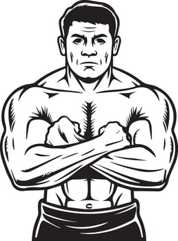 bodybuilder silhouette man vector