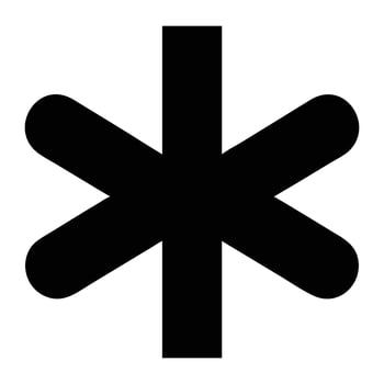 Bold Black Asterisk Symbol in Minimalist Design vector