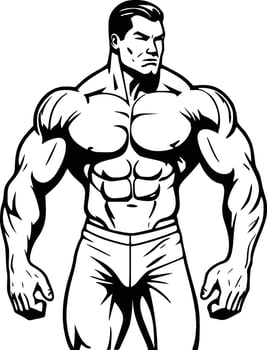 powerful man design silhouette vector