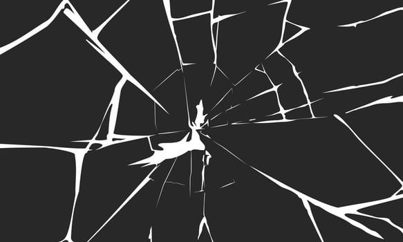 cracked glass with black background vector