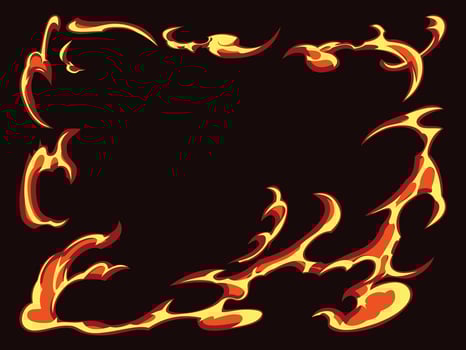 flame abstract fire frame background vector