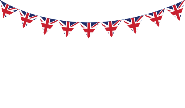 Round UK flag decoration.United Kingdom flag bunting png