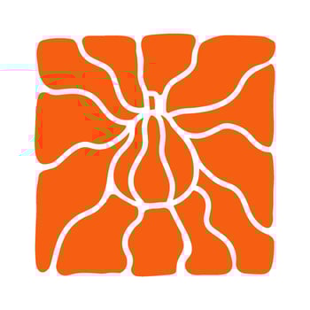 Pumpkin with wavy sun rays background in warm retro autumn colors. Groovy hippie backdrop vector