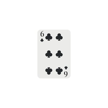 Clubs 6, playing card vector