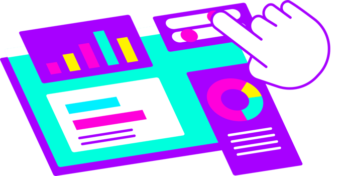 data analytics optimization dashboard with hand png