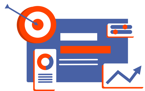 Growth data analytics optimization dashboard illustration png