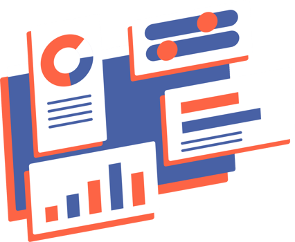 analysis of business reports, visual data analysis dashboard illustration png