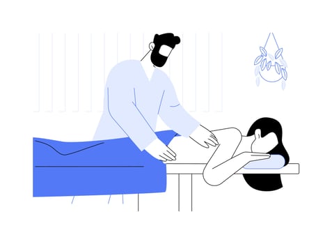 Massage therapist isolated cartoon illustrations. vector