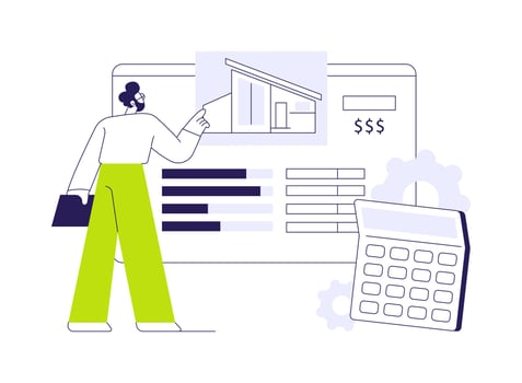 Real estate valuation abstract concept illustration. vector