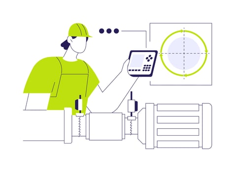 Alignment and measurement lasers abstract concept illustration. vector