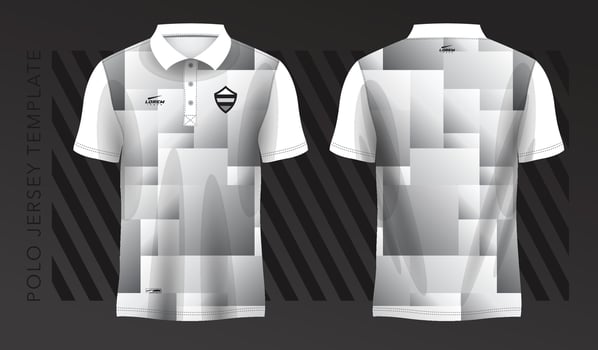 polo white t-shirt sport jersey design mockup vector