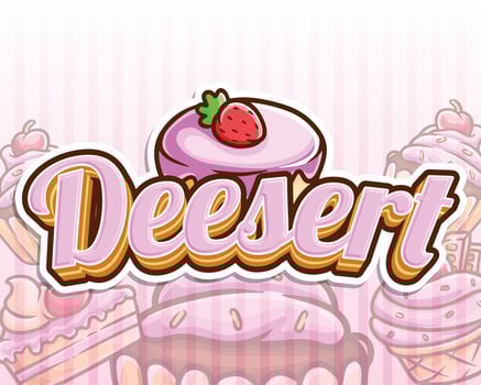 dessert pink strawberry eatery banner poster vector