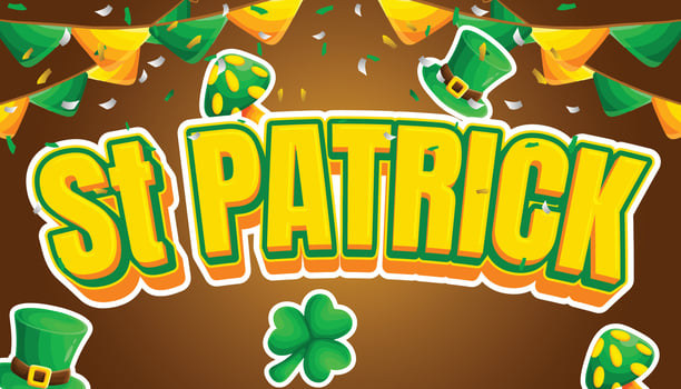 saint patrick day yellow and green banner poster vector