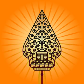 Illustration graphic of javanesse culture gunungan wayang vector