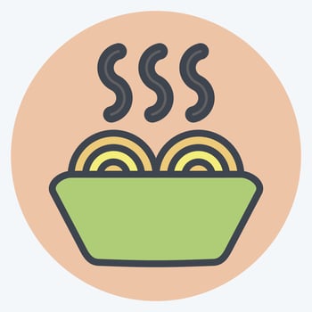 Icon Noodles. related to Breakfast symbol. color mate style. simple illustration vector