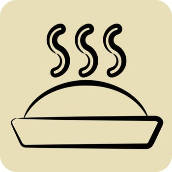 Icon Pie Cake. related to Breakfast symbol. hand drawn style. simple illustration vector