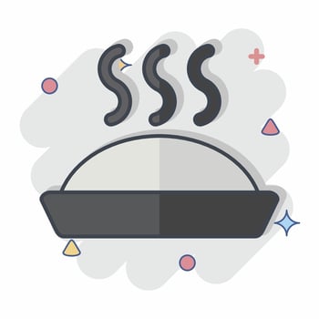 Icon Pie Cake. related to Breakfast symbol. comic style. simple illustration vector