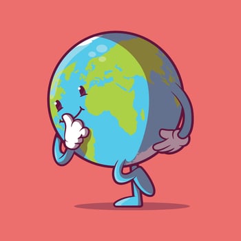 A world character in a funny pose. vector