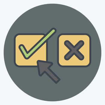 Icon Right Choice. related to Choice symbol. color mate style. simple illustration vector