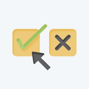 Icon Right Choice. related to Choice symbol. flat style. simple illustration vector