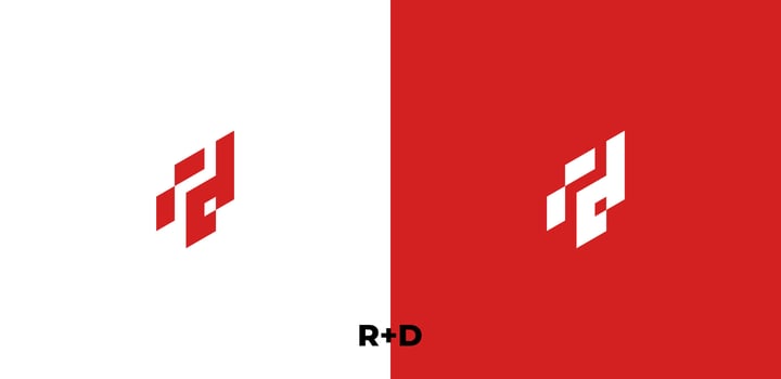 Letter R D logo template design vector