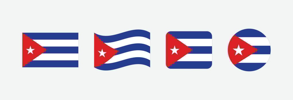 Cuba flag. Set of Cuba Flags Collection. vector