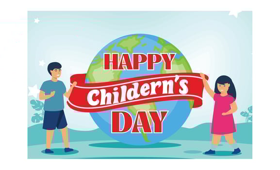 Children all over the world wear costumes to celebrate Children's Day. flat modern illustration vector