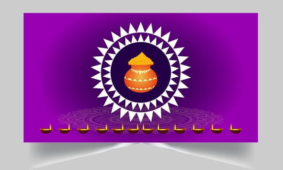 Happy Diwali festival of lights Colourful Skylamp with decorative diya stock photo vector
