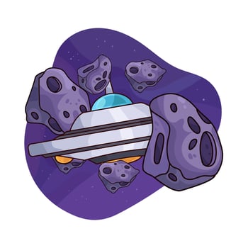 UFO with Meteor vector