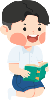 child sitting and reading a book png