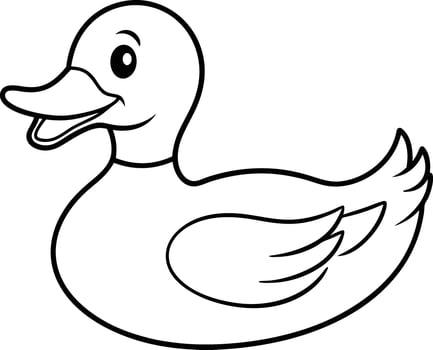 Engaging duck coloring page for kids. Black and white outline for easy coloring vector